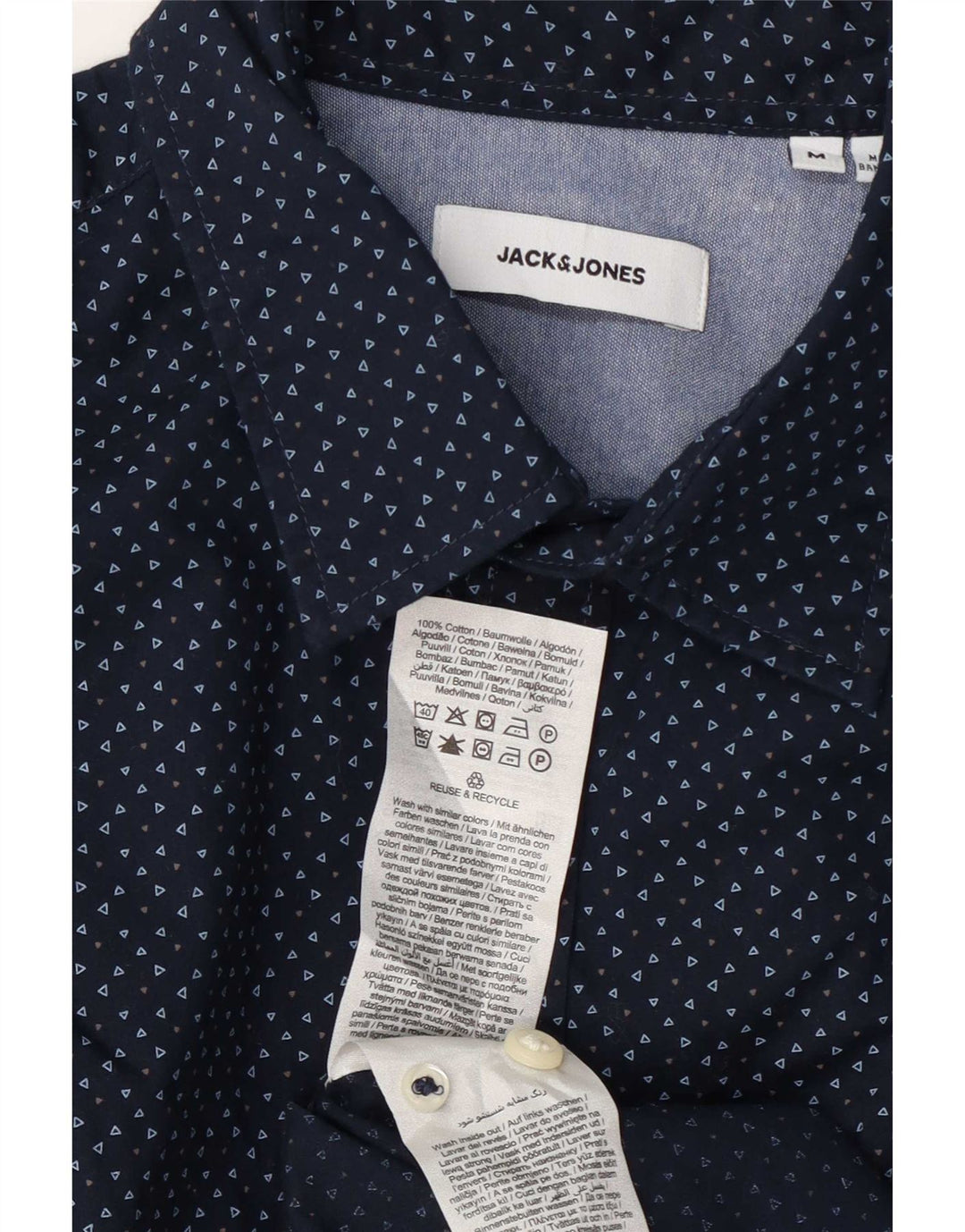 Camicia da uomo Jack & Jones in cotone maculato medio blu navy