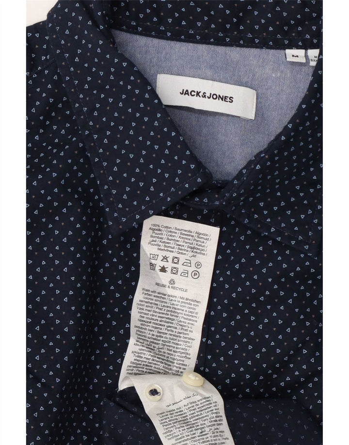 Camicia da uomo Jack & Jones in cotone maculato medio blu navy