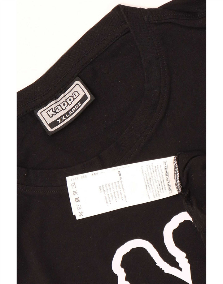 T-shirt grafica da uomo Kappa Top 2XL cotone nero