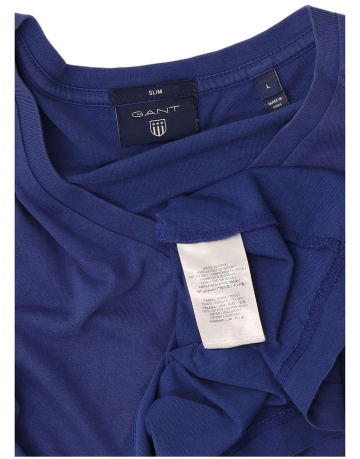 Gant T-shirt da uomo slim fit top grande in cotone blu