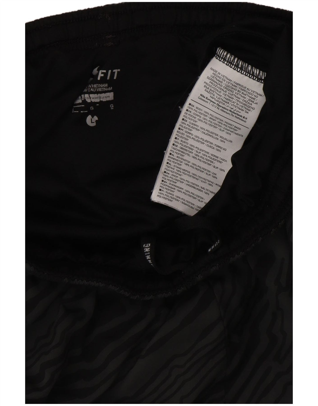 NIKE Pantaloncini sportivi da uomo Dri Fit con motivo astratto, grandi in poliestere grigio