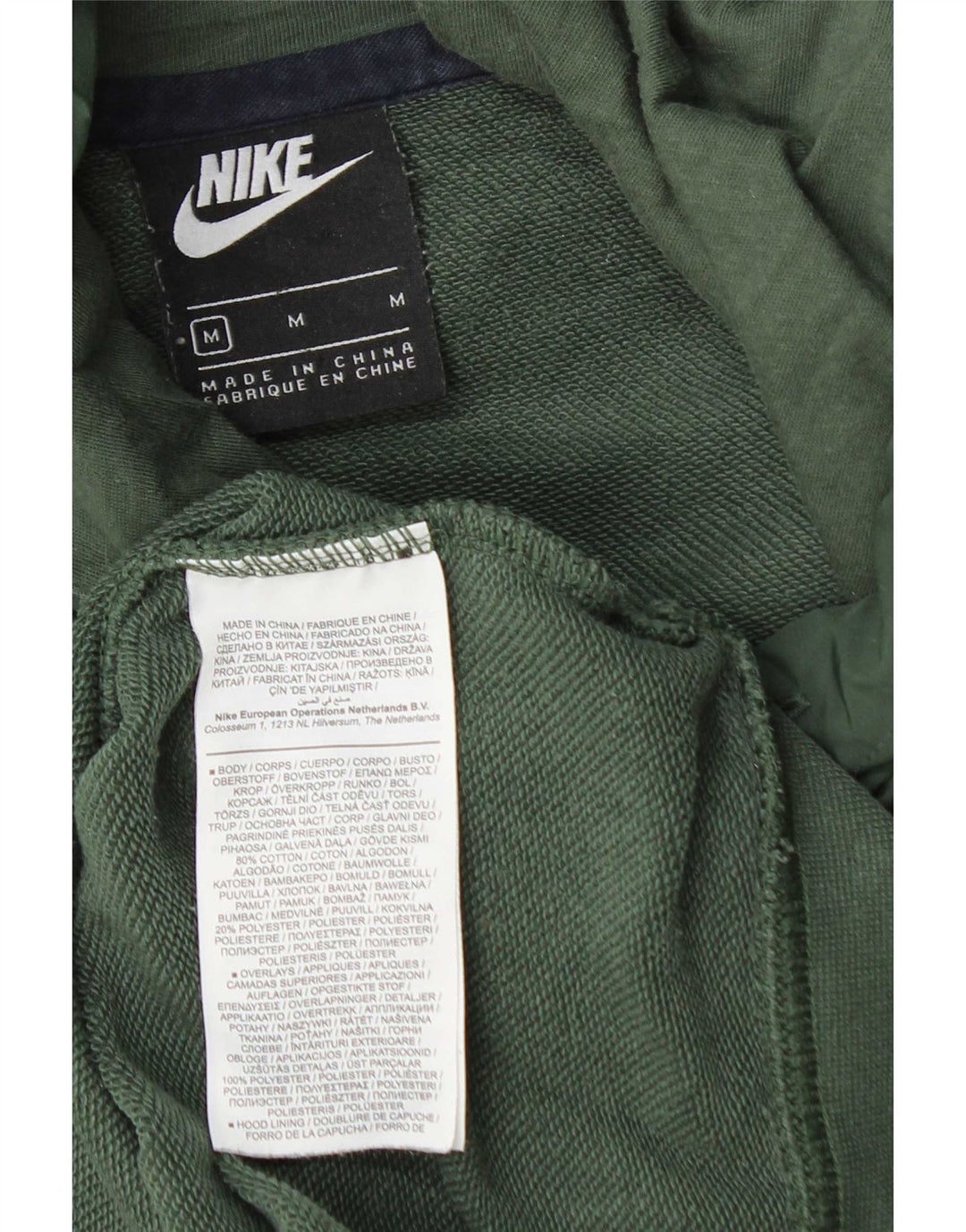 Felpa con cappuccio grafica Nike da uomo in cotone verde medio