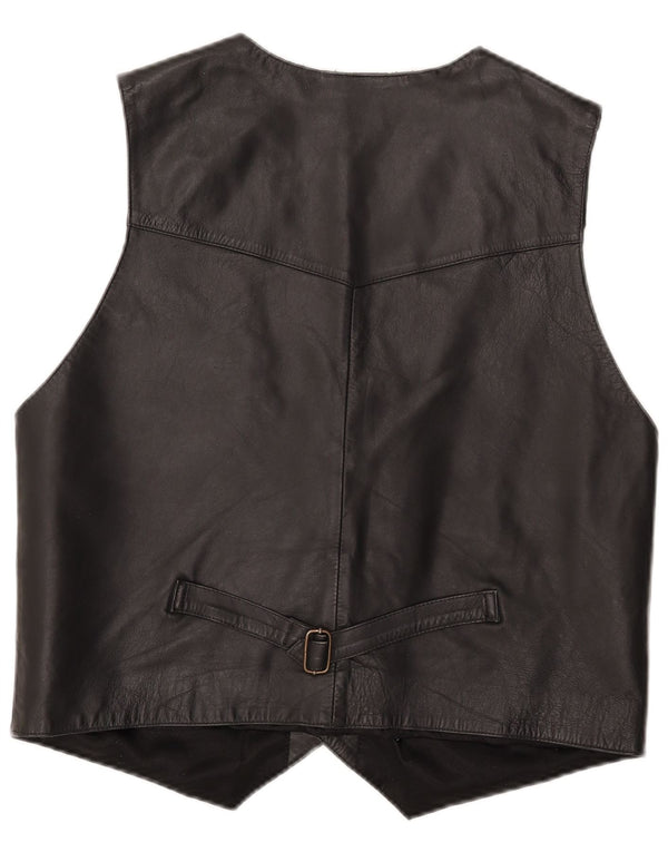 Gilet in pelle da uomo VINTAGE XL in pelle nera