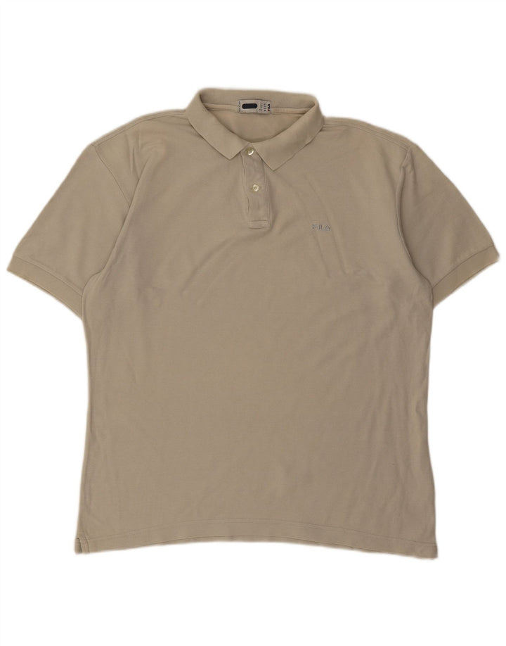 FILA Mens Polo Shirt IT 52 Large Beige Cotton