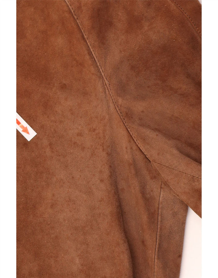Giubbotto bomber vintage in pelle scamosciata da uomo IT 48 in pelle marrone medio