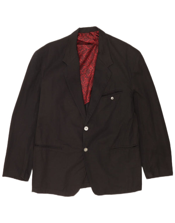 Giacca blazer da uomo a 2 bottoni Mash UK 40 grande cotone nero