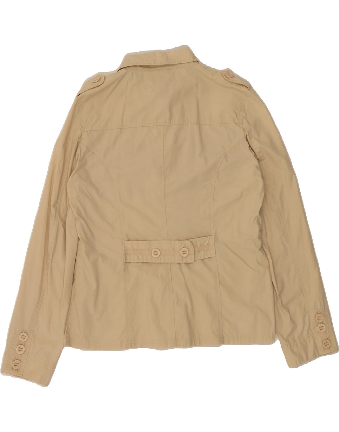 PACO Womens Military Jacket UK 14 Medium Beige Cotton Vintage Paco and Second-Hand Paco from Messina Hembry 