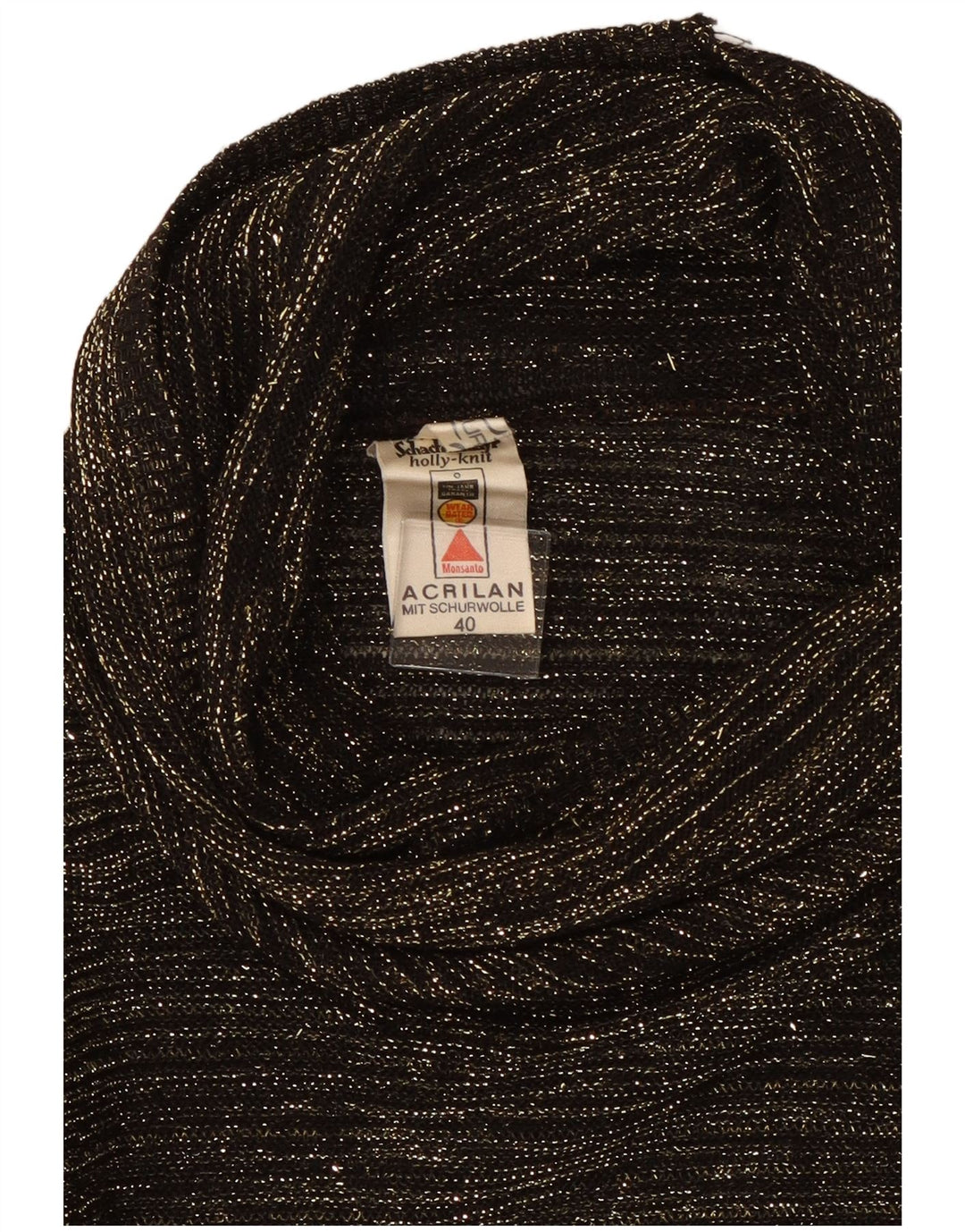 Maglione maglione vintage da donna con collo alto EU 40 medio nero screziato