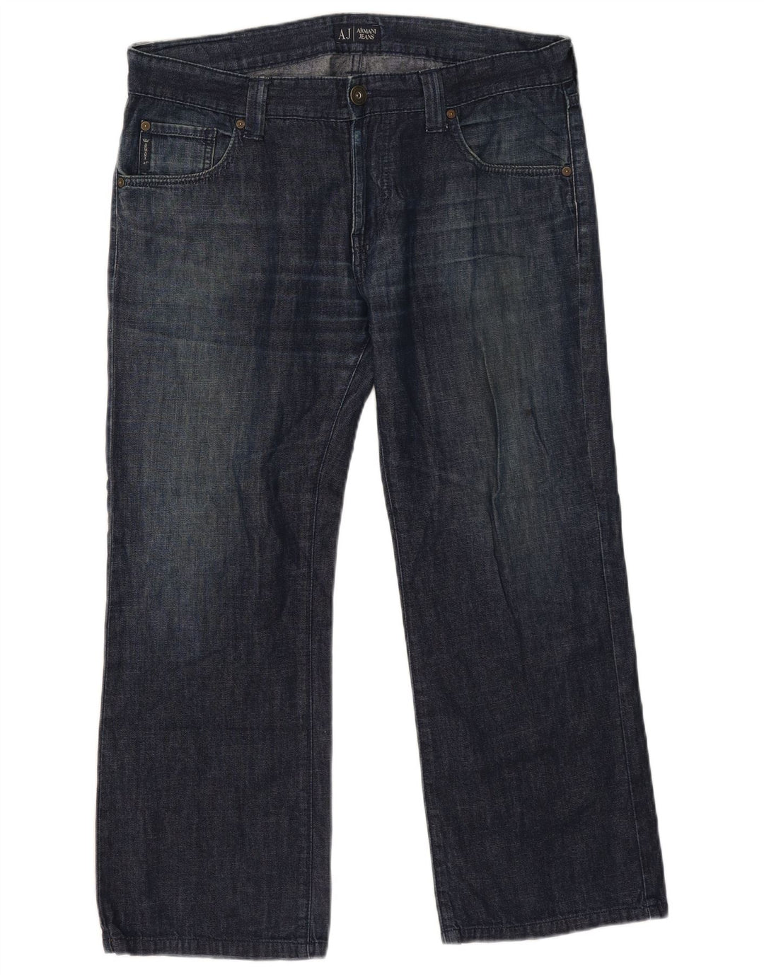 Jeans dritti da donna Armani W36 L26 cotone blu navy