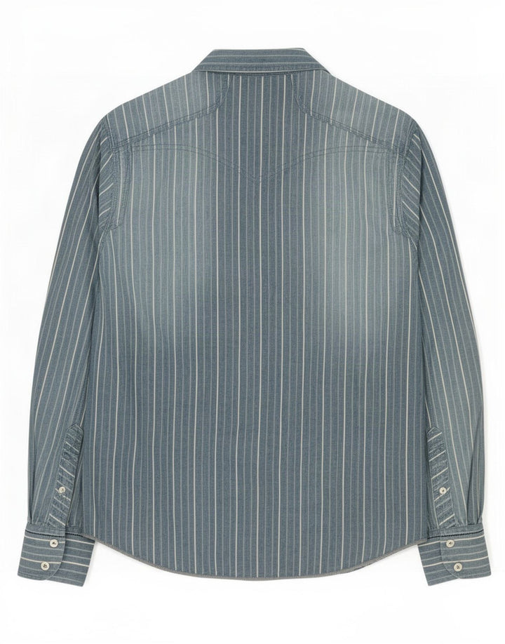 Camicia Levi's Uomo in cotone rigato Blu Medio