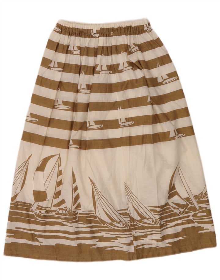 Gonna longuette con grafica trasparente da donna Marc Aurel W30 a righe marrone medio
