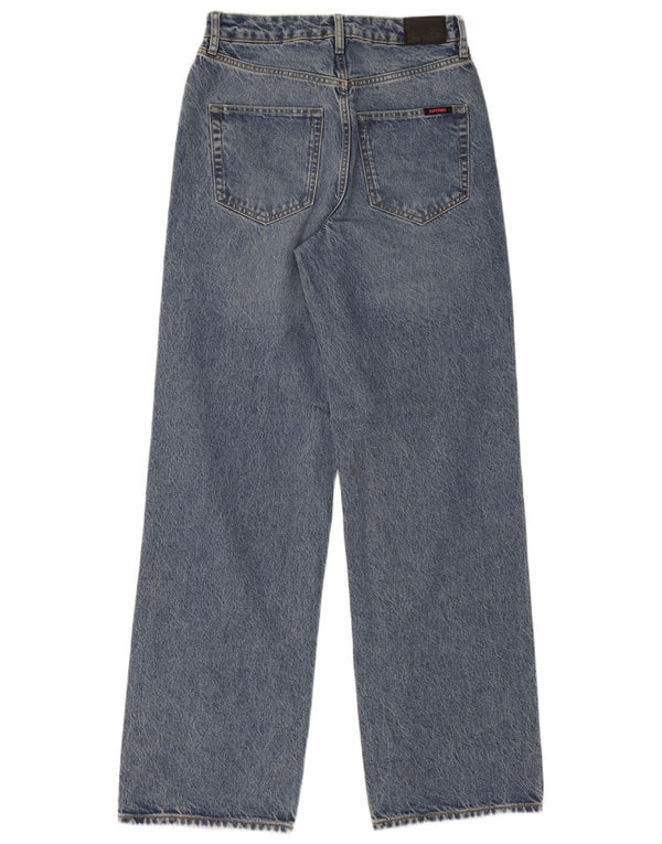Jeans Superdry da donna a gamba larga a vita alta W28 L32 cotone blu