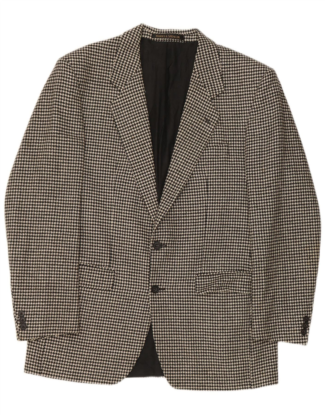 Giacca blazer lunga da uomo Marks & Spencer UK 40 media pied de poule nera