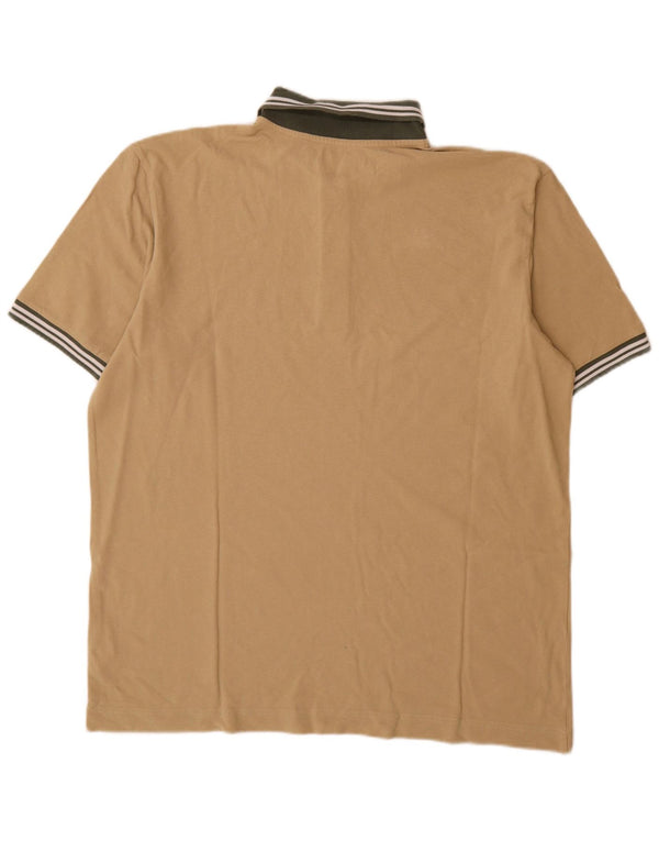 Kappa Mens Rugby Polo Shirt 2XL Beige Striped Cotton