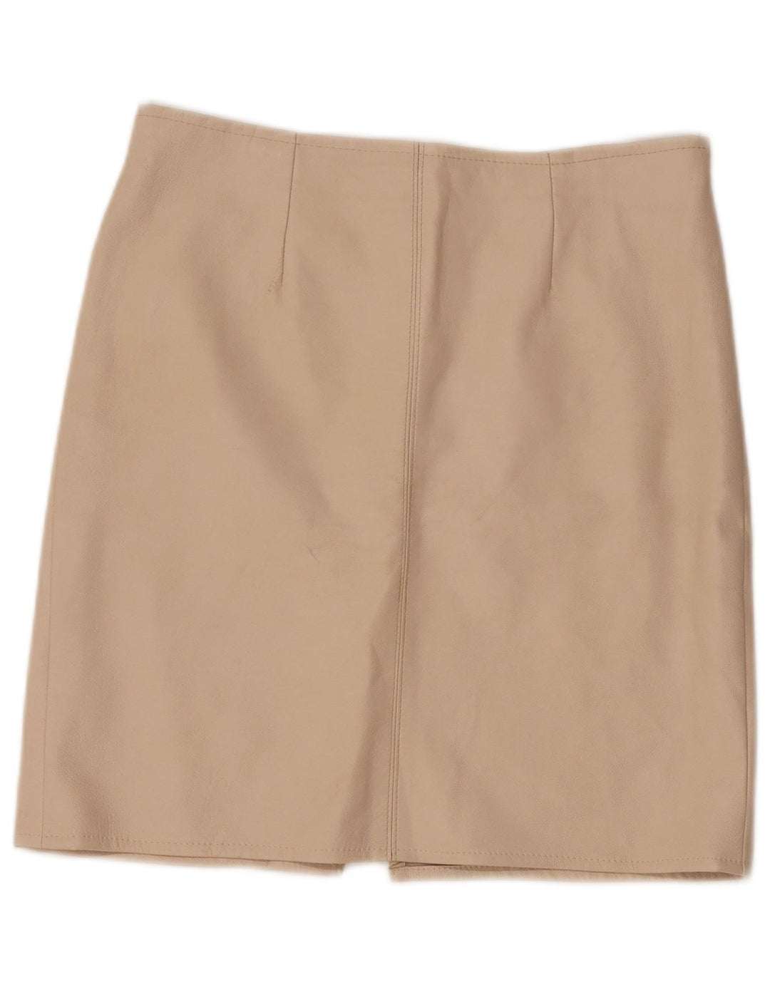 Gonna in pelle vintage da donna W30 beige medio
