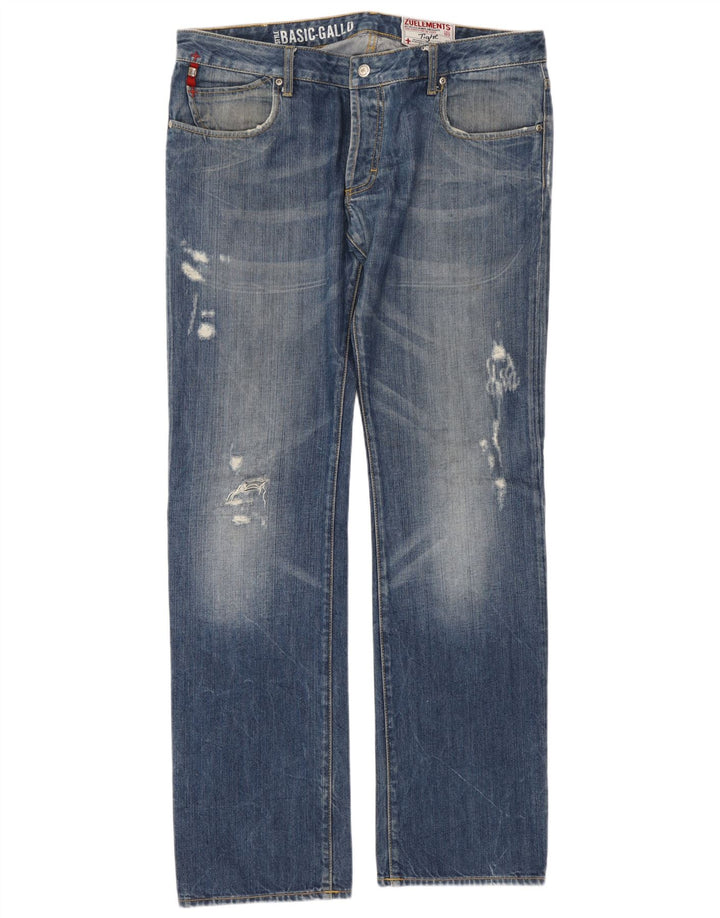 Jeans dritti invecchiati da uomo Zu Elements W36 L35 cotone blu