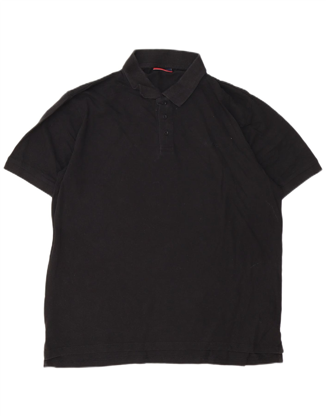 Polo da uomo Pierre Cardin grande in cotone nero