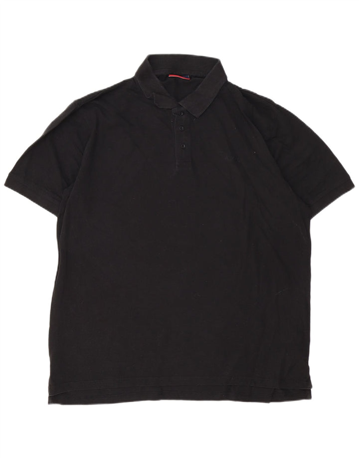 Polo da uomo Pierre Cardin grande in cotone nero