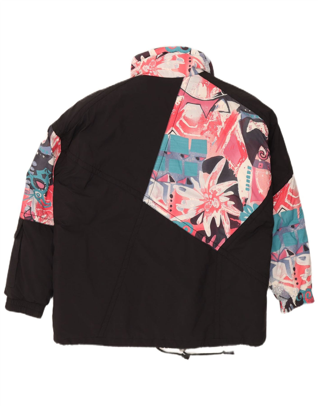 MAIER Giacca a vento oversize da donna UK 14 Grande floreale nero