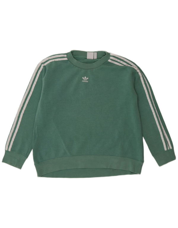 Felpa oversize da donna Adidas UK 8 Small Green Cotton