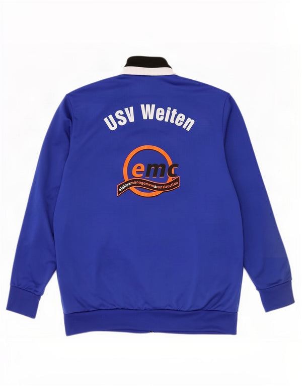 Giacca da ginnastica grafica da uomo Adidas XL blu in poliestere color block