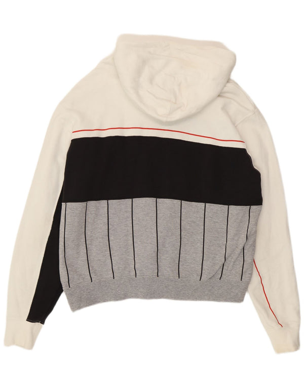 Felpa con cappuccio da donna Adidas UK 16 grande in cotone color block multicolore
