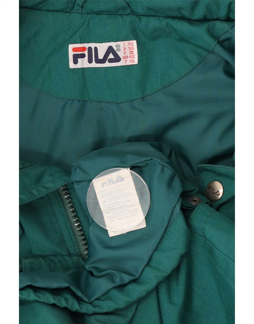 Giacca utility con cappuccio grafico da uomo Fila IT 50 Large Verde Poliestere