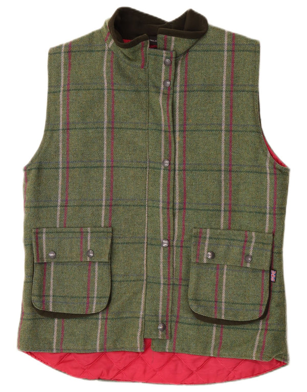 Game Abbigliamento tecnico Gilet da donna UK 14 Large Green Check Wool