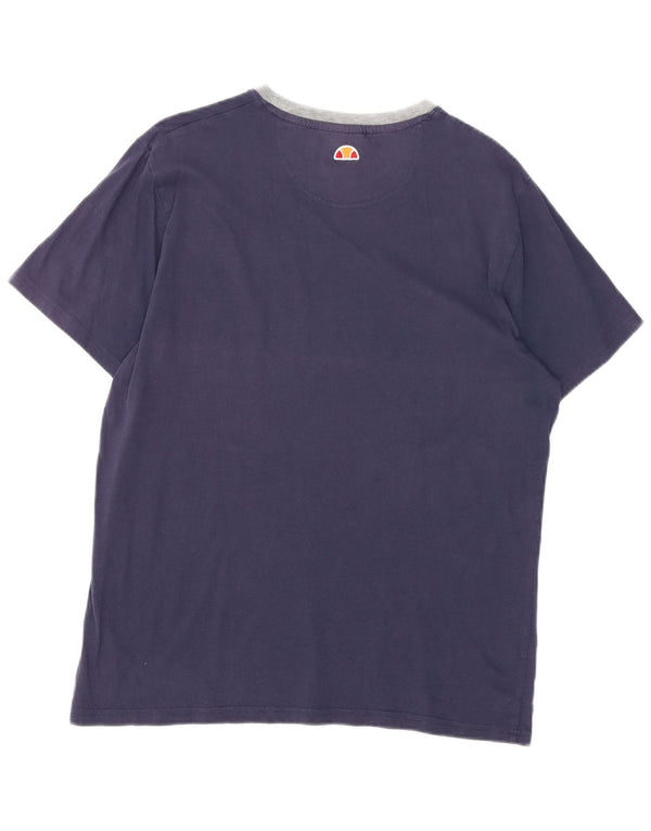 T-shirt grafica da uomo Ellesse Top XL in cotone blu navy