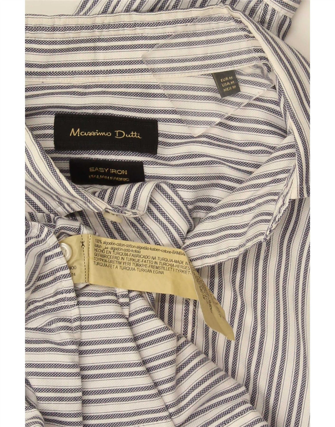 Camicia Uomo Massimo Dutti Cotone Rigato Medio Bianco