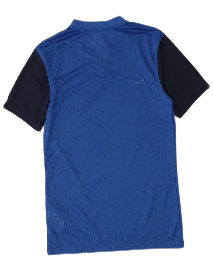 T-shirt Nike Dri Fit Slim Fit da uomo, piccola, in poliestere color block blu