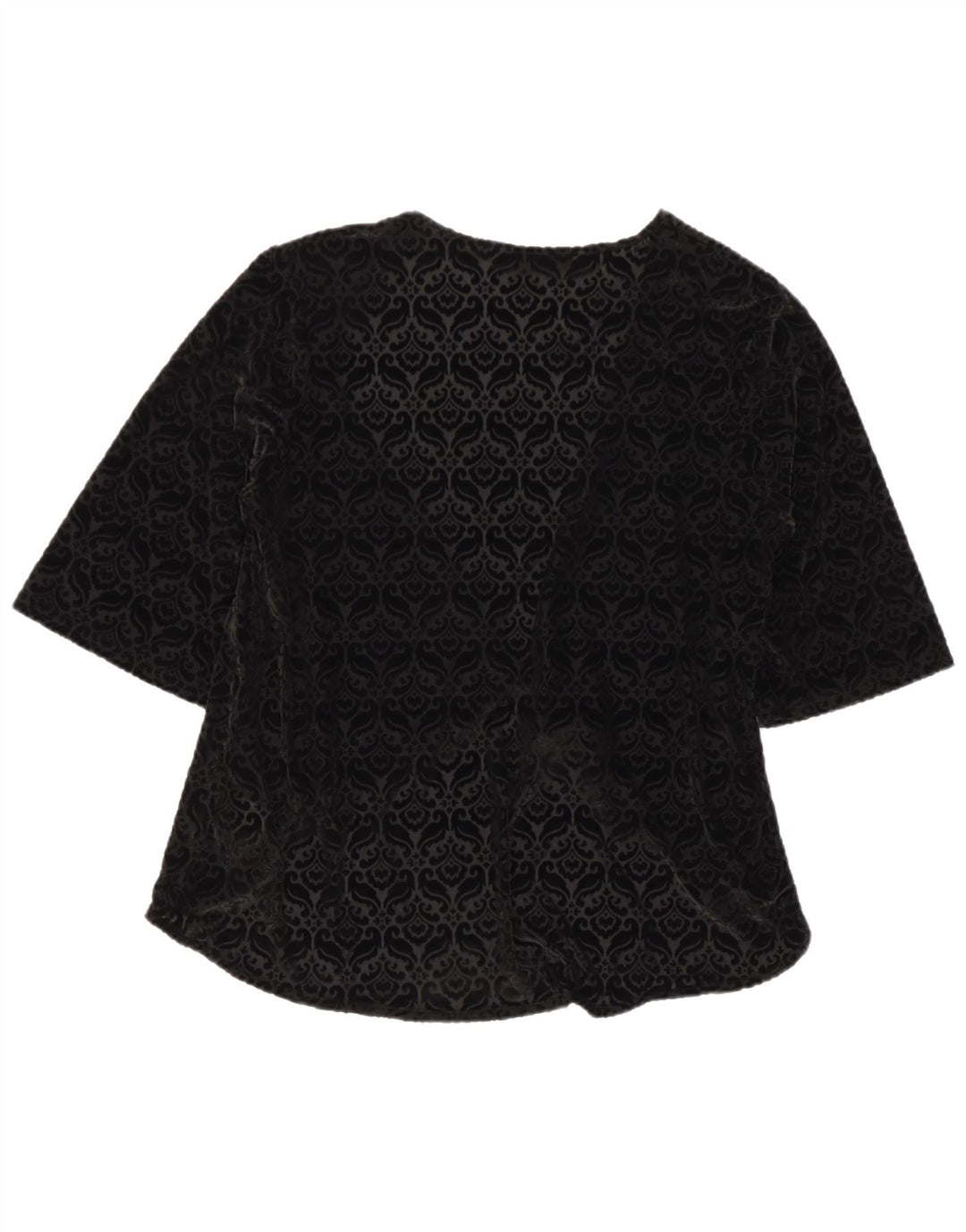 Canottiera aperta da donna in velluto UK 12 Poliestere Paisley nero medio
