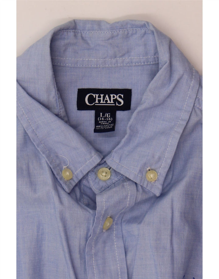 CHAPS Boys Shirt 14-15 Years Large Blue Cotton Vintage Chaps and Second-Hand Chaps from Messina Hembry 