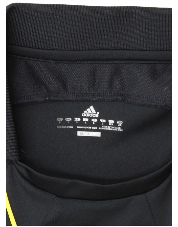 Polo ADIDAS Climacool da uomo grande in poliestere color block nero