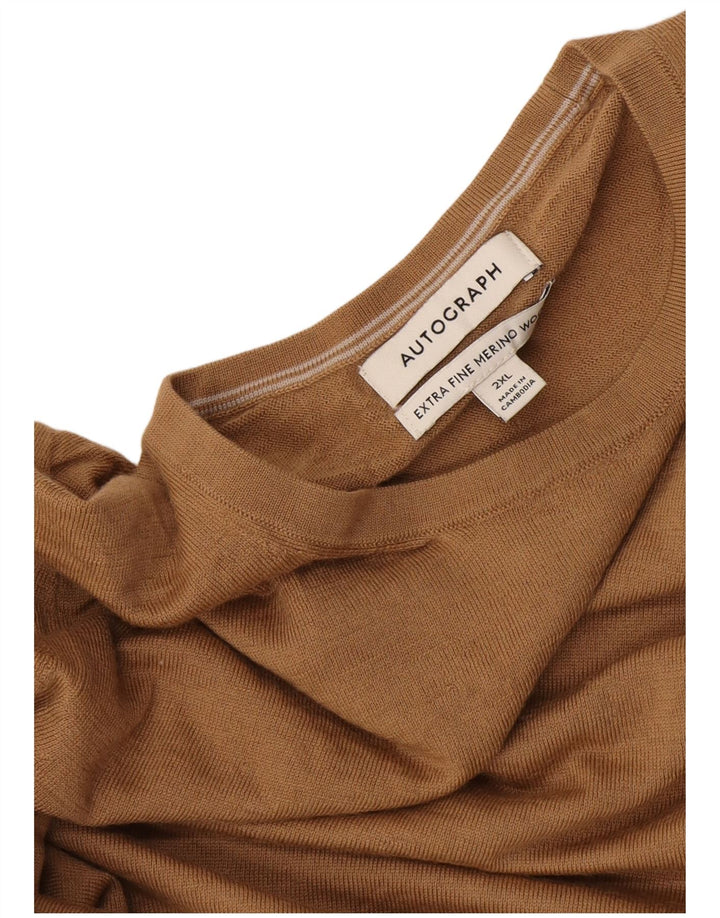 Maglione maglione girocollo autografo da uomo Marks & Spencer 2XL Beige