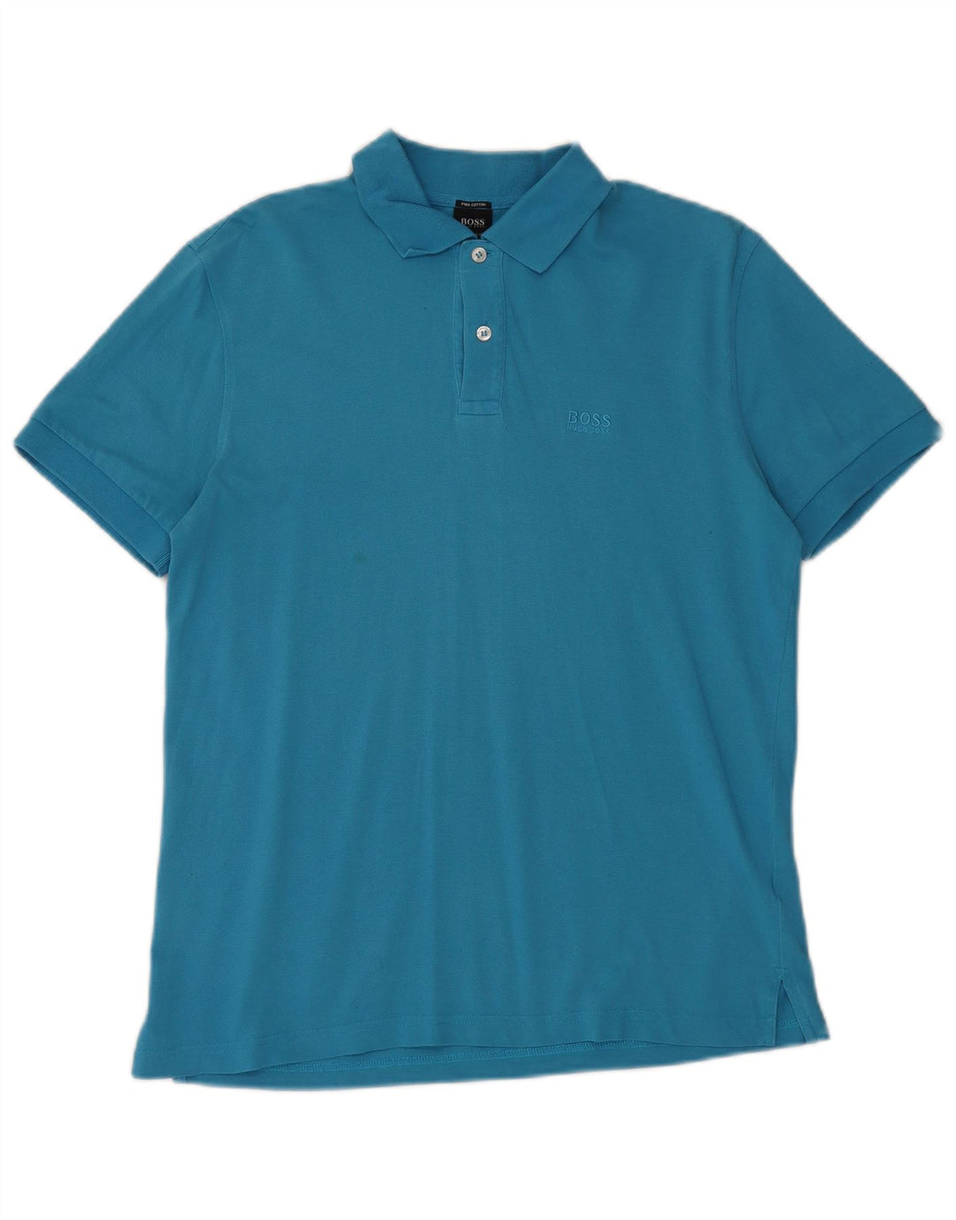 Polo Hugo Boss da uomo vestibilità regolare in cotone blu medio