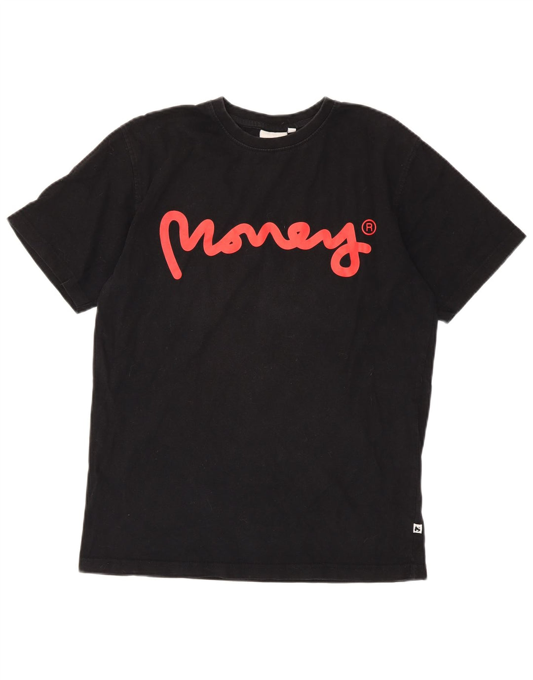T-shirt grafica da uomo Money Top in cotone nero medio