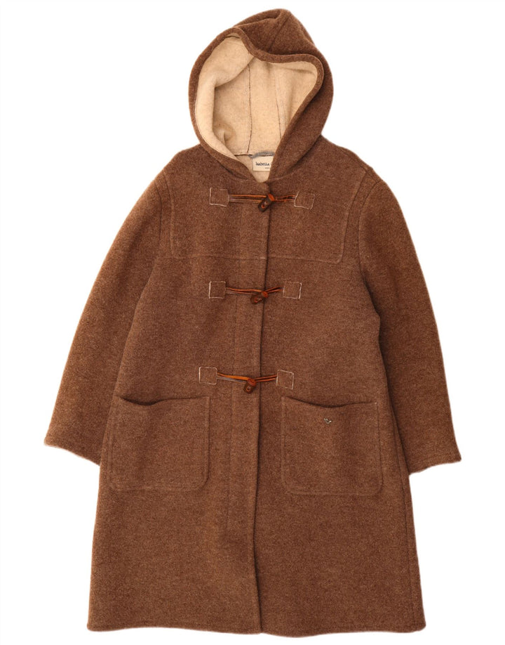 Montgomery con cappuccio da donna Isabella G UK 14 Lana nuova marrone medio