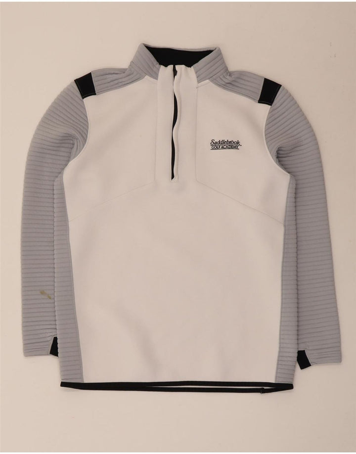 Under Armour Uomo Cold Gear Pullover Tuta Top Medium White Colourblock