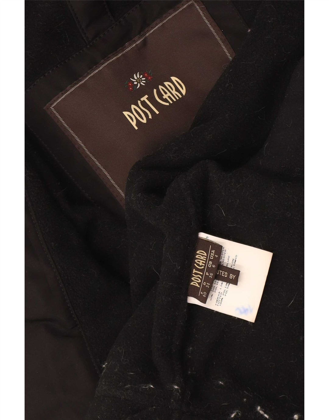 Bomber con cappuccio da donna Post Card UK 6 XS nero in poliammide