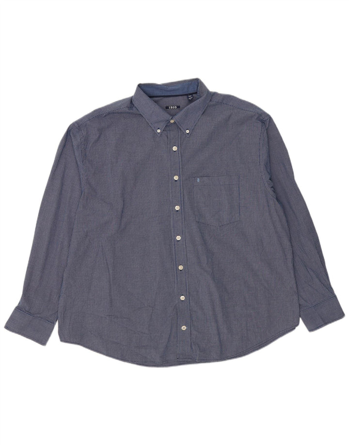 Camicia ampia da uomo Izod 2XL Classica in cotone a quadri blu