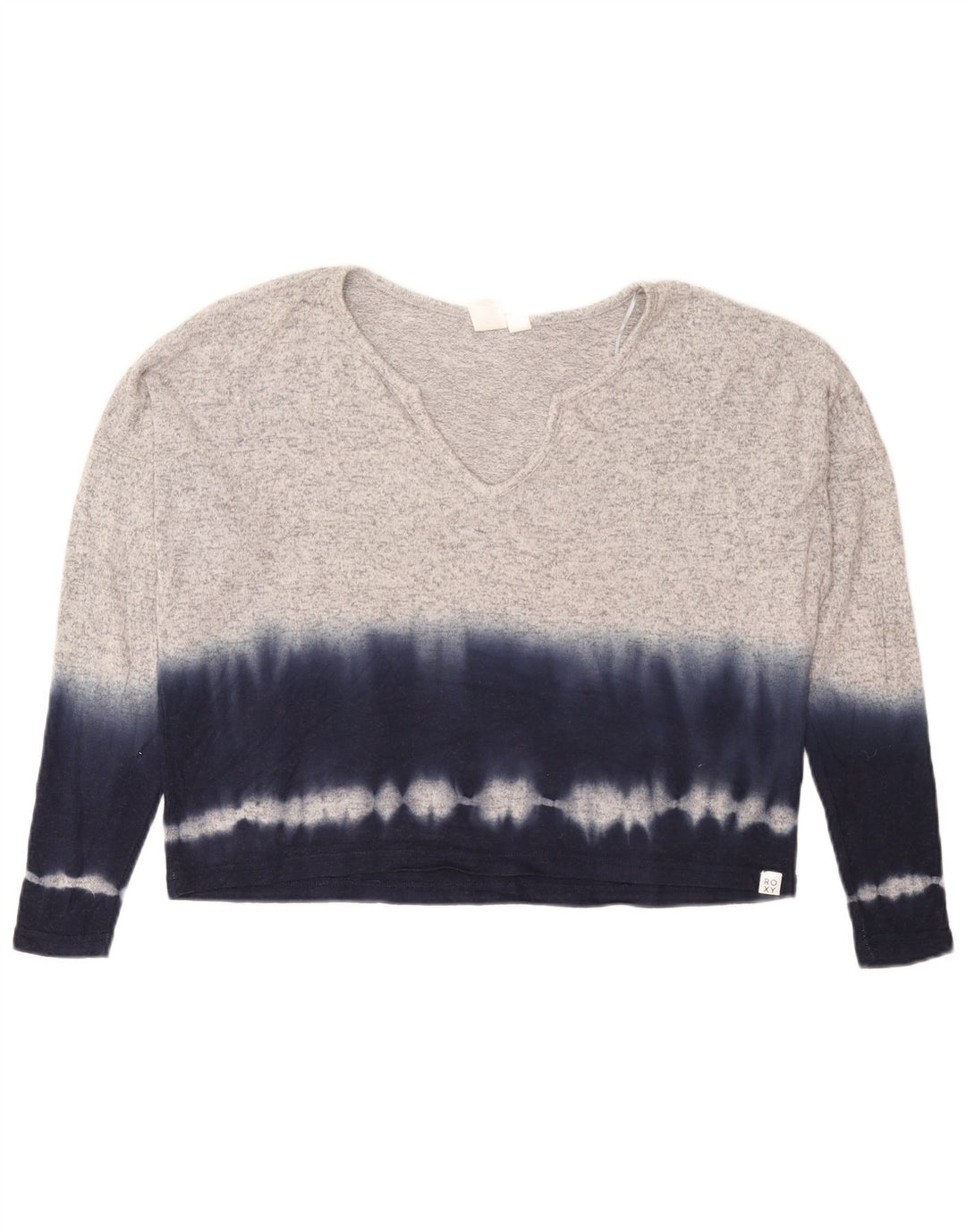 Top oversize da donna Roxy a maniche lunghe UK 10 Small Grigio Tie Dye Viscosa