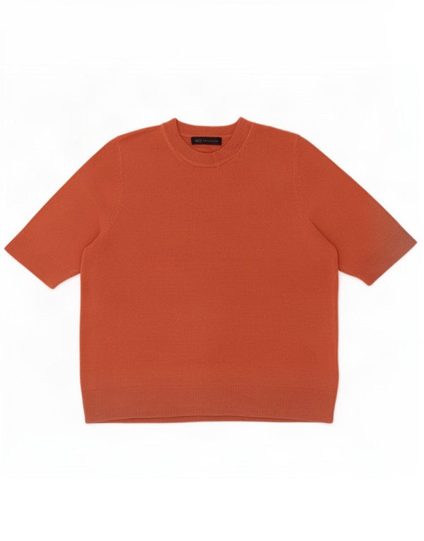 Maglione maglione girocollo da donna Marks & Spencer UK 16 grande arancione