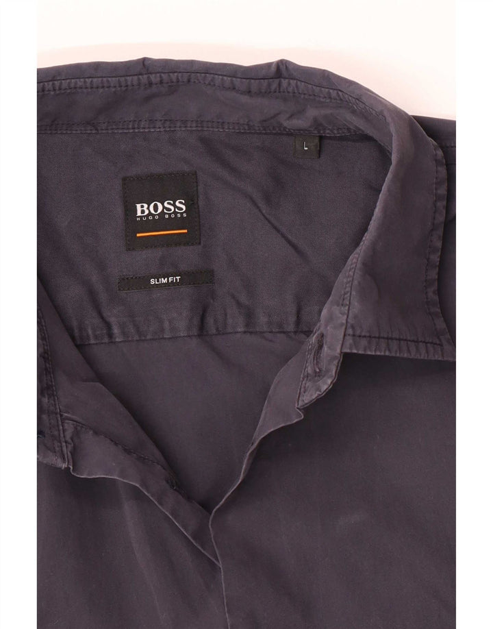Camicia slim fit da uomo Hugo Boss grande blu navy