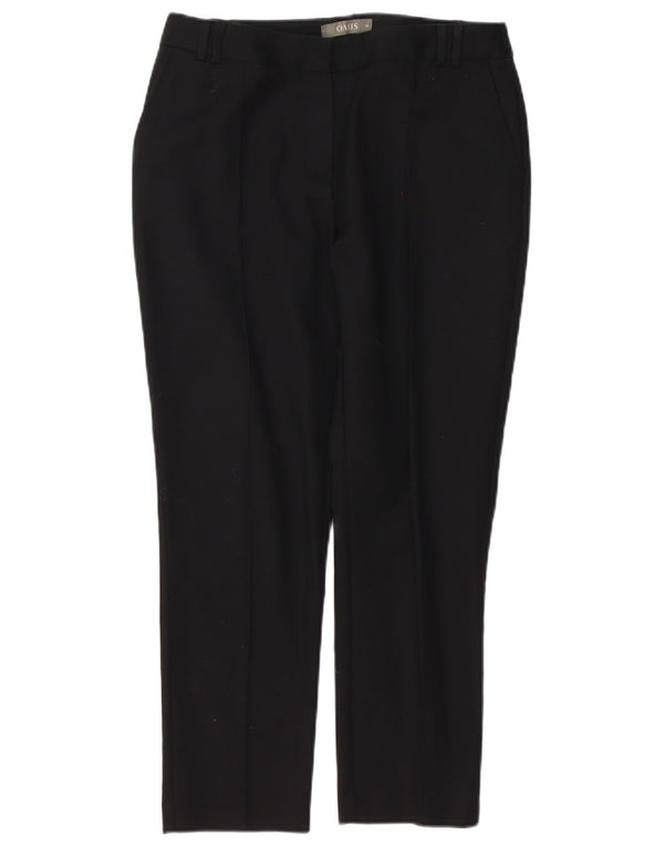 Pantaloni chino dritti da donna Oasis UK 10 piccoli W30 L26 cotone nero
