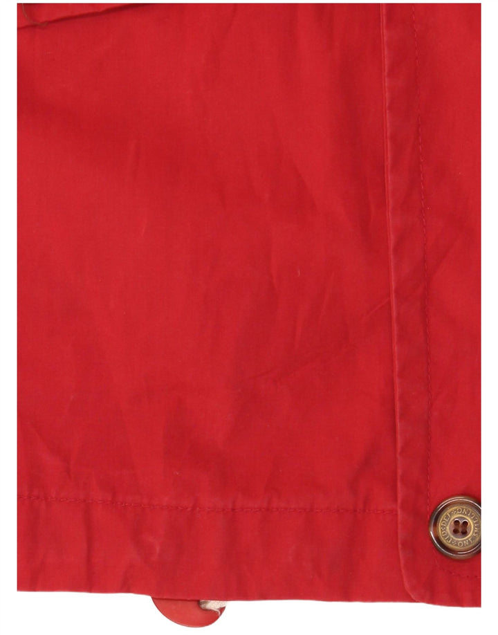 Giacca vintage da uomo con vestibilità ampia e vestibilità ampia con cappuccio UK 36 piccola in poliestere rosso