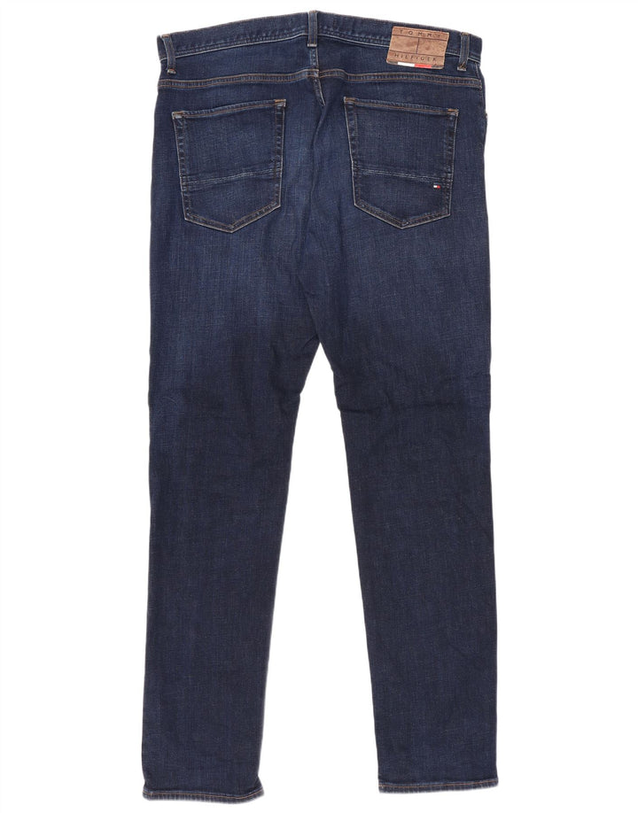 Jeans slim da uomo Tommy Hilfiger W36 L32 cotone blu navy