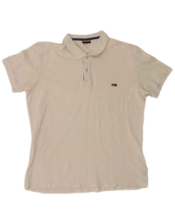 Polo da uomo Napapijri XL in cotone bianco