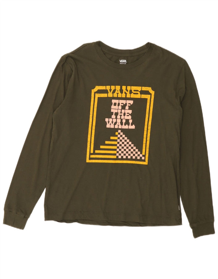 Vans Maglietta grafica da uomo a maniche lunghe in cotone kaki medio