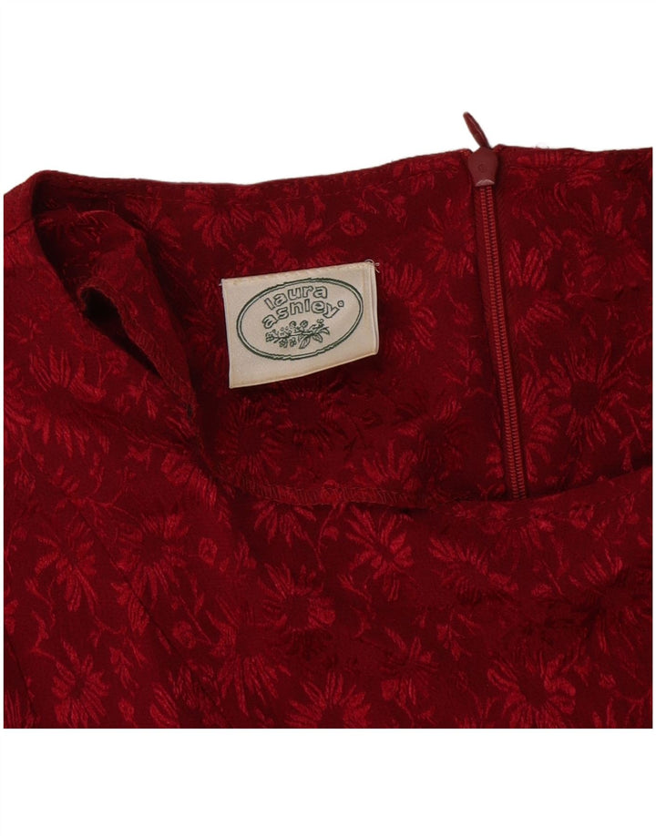 Abito lungo da donna Laura Ashley UK 12 rosso medio floreale